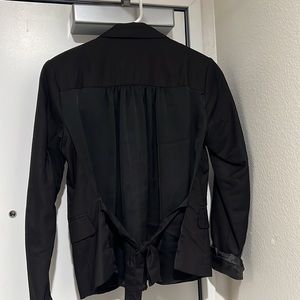 Black blazer with sheer tied bow back